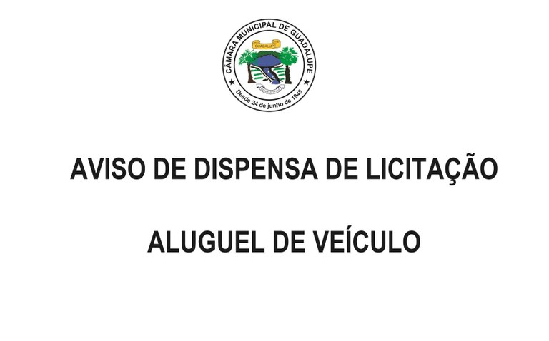 Aviso de Dispensa de Licitação Camara Municipal