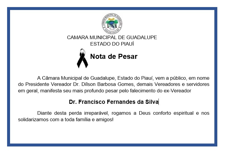 Moção de Pesar Dr. Fernandes